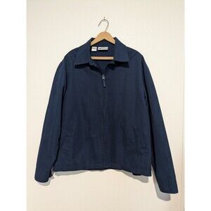 Stitch Trend Navy Blue Eisenhower Jacket Mens L Tab Waist Washable Windbreaker